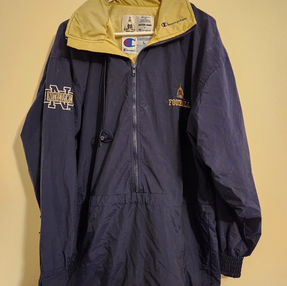 Vintage champion Notre Dame pull over jacket. Size large - Picture 1 of 10